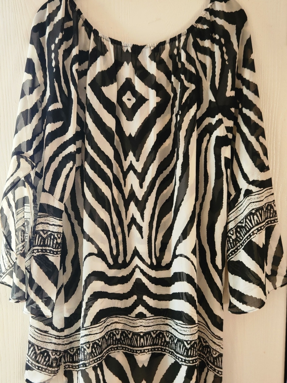Black and White Zebra Print Women's Top